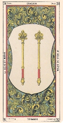 Two of Scepters from Tarot egyptien