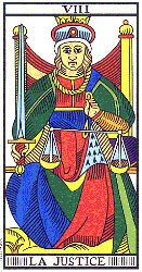Justice from the Tarot de Marseille by Jodorowsky and Camoin