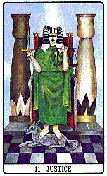 Justice from The Golden Dawn Tarot by Wang