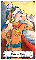 Page of Rods from The Hanson-Roberts Tarot