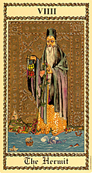 The Hermit from the Medieval Scapini Tarot