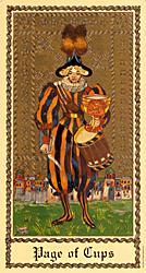 Page of Cups from the Medeival Scapini Tarot