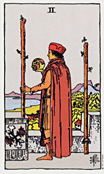 Two of Wands from the Rider Tarot