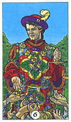 Six of Pentacles from The Robin Wood Tarot