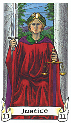 Justice from The Robin Wood Tarot