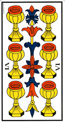 Six of Cups from Ancien Tarot de Marseille