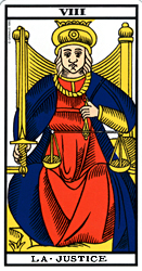 Justice from Ancien Tarot de Marseille