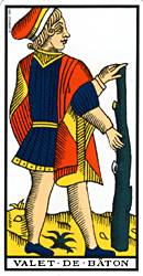 Page of Batons from Ancien Tarot de Marseille (Grimaud/Cartes France)