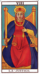 Justice from Le Tarot de Marseille (Naipes Heraclio Fornier)