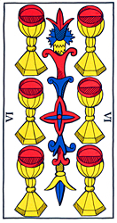 Six of Cups from Tarot of Marseilles