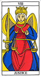 Justice from Tarot of Marseilles