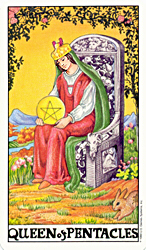 Queen of Pentacles from The Universal Waite Tarot