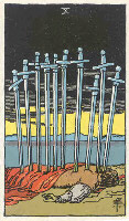 Ten of Swords from The Rider Tarot Deck