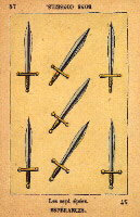 Seven of Swords from Jeu de la Princesse Tarot