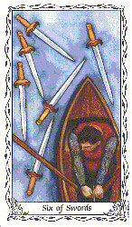 Six of Swords from Hude's Tarot