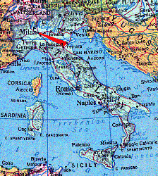 Map of Modern Italy