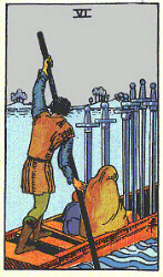 Six of Swords from The Rider Tarot
