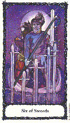 Six of Swords from the Sacred Rose Tarot