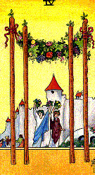 Four of Wands from the Universal Waite Tarot