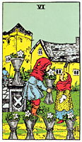 Six of Cups from the Albano-Waite Tarot