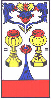 Two of Cups from Ancien Tarot de Marseille