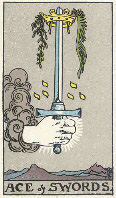 Ace of Swords from The Rider Tarot Deck