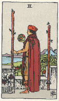 Two of Wands from The Rider Tarot Deck