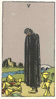 Five of Cups from The Rider Tarot Deck
