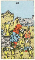 Six of Cups from The Rider Tarot Deck