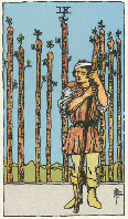 Nine of Wands from The Rider Tarot Deck
